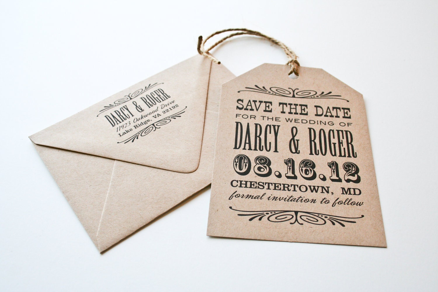 Set of 100 Wedding Save The Date Tags