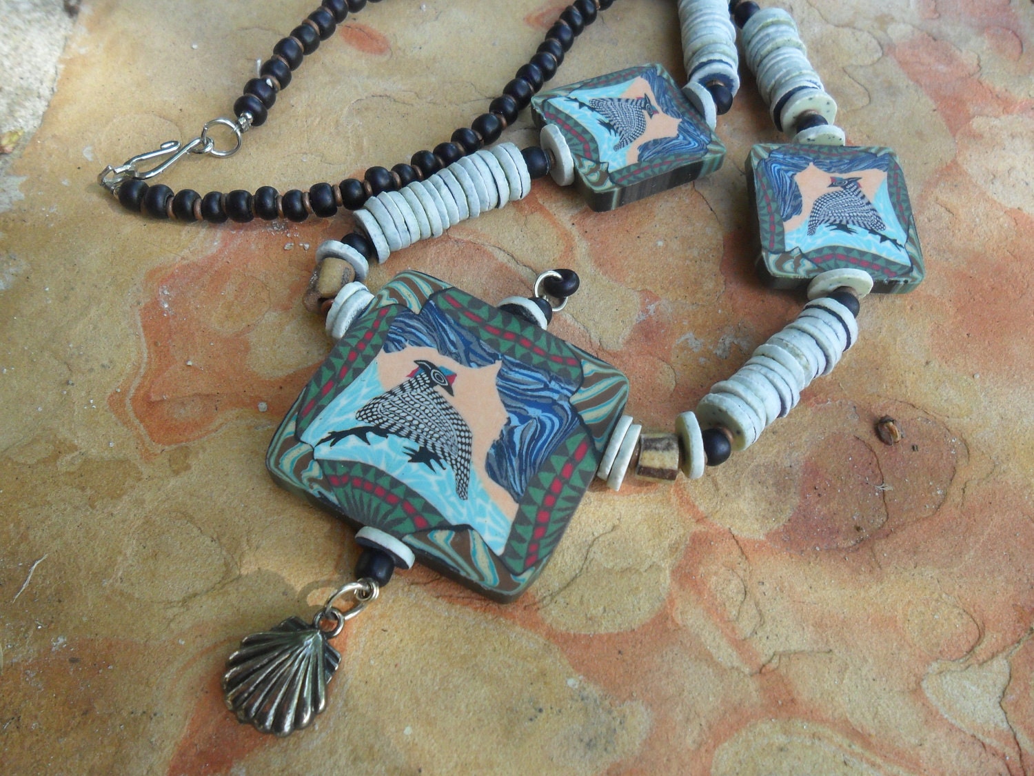 Eclectic Quail Design Necklace and Earring Set