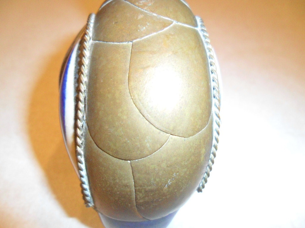 Vintage Brass and Pottery Bird Figurine