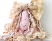 Absolutely Adorable Small Pink Rag Doll "Sweet As A Pink Pea" Handmade by GoHeyJudy
