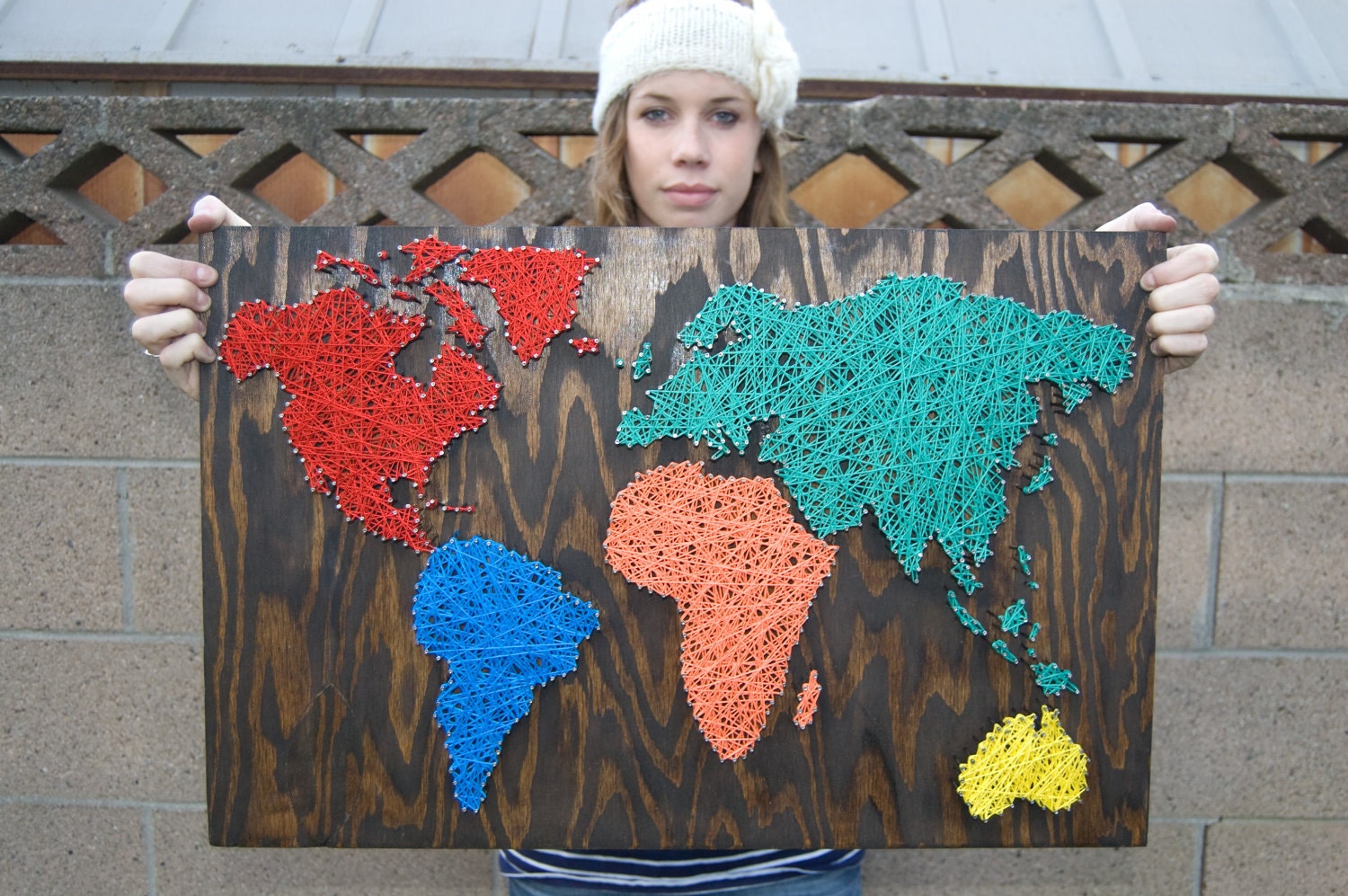 Nail Wall Art World Map, Primary Pleasures Palette