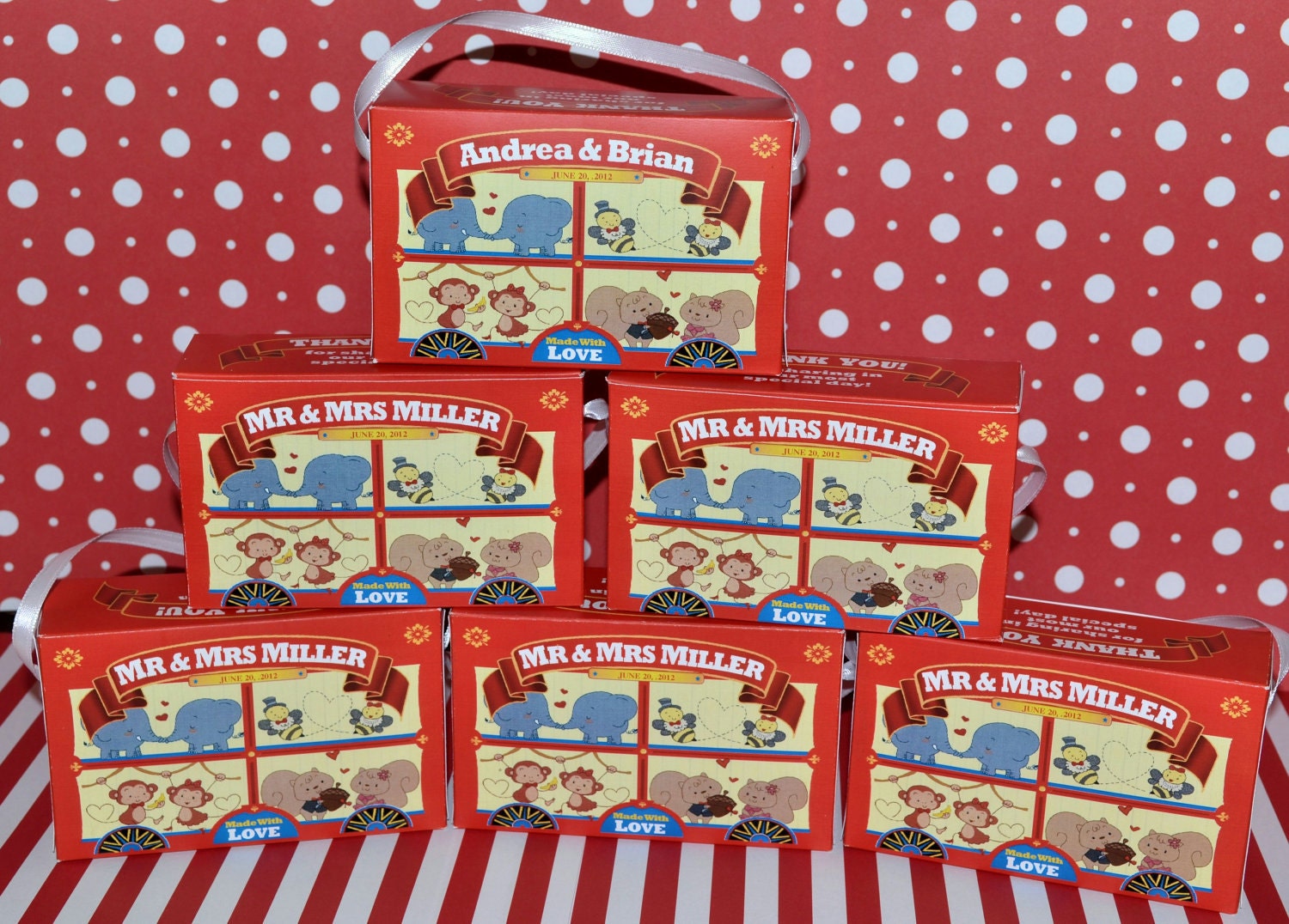 30 Personalized Animal Cracker Boxes for Wedding and or Party Favors