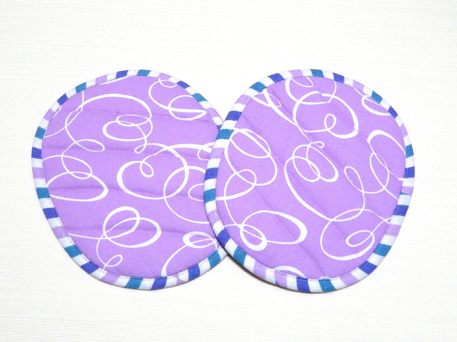 Quilted Hot Pads Pot Holders Lilac Modern