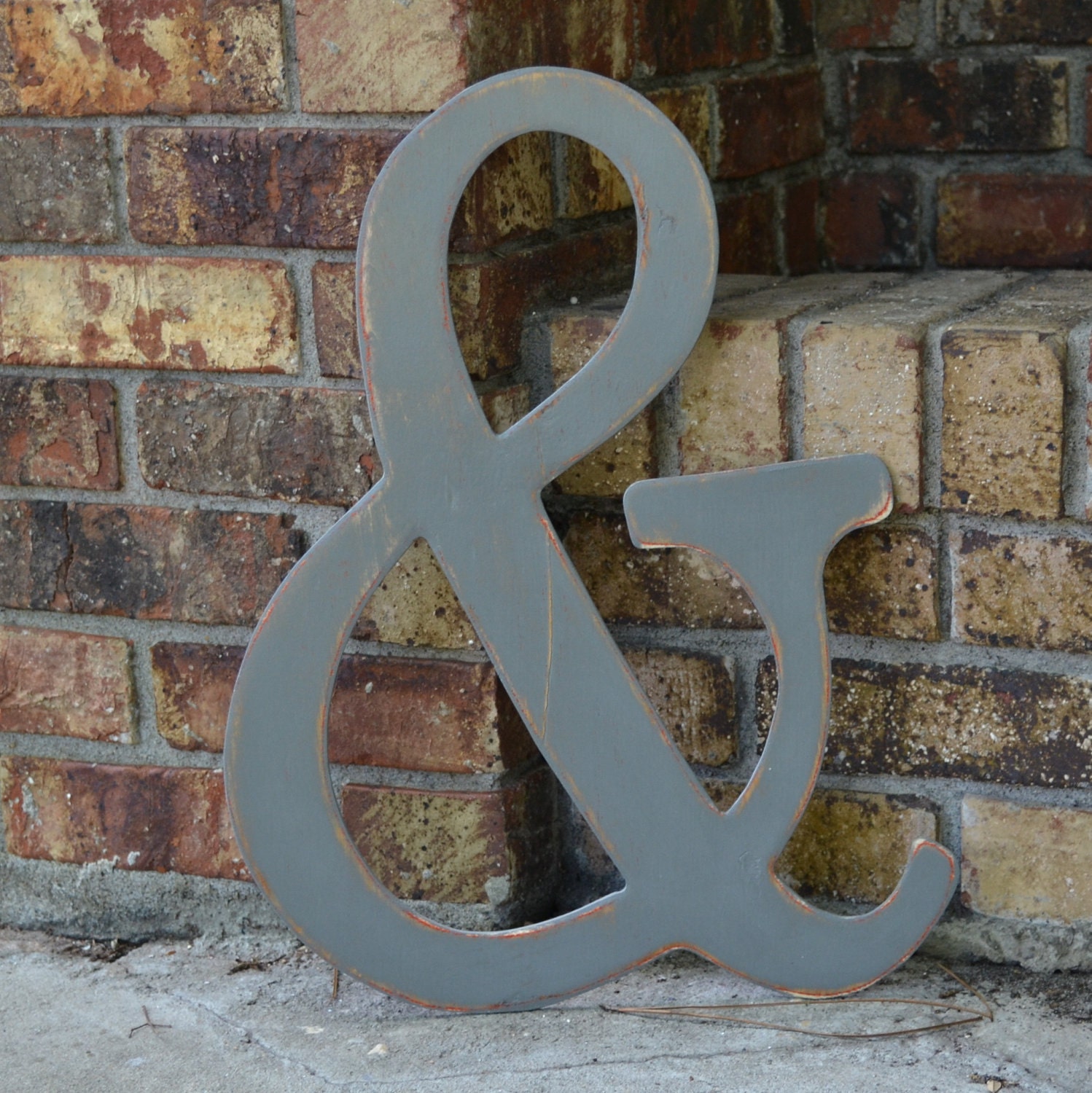18" Wooden Ampersand - Distressed Slate Gray - many colors available