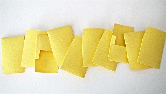 21 teeny tiny miniature square yellow envelope note sets stationery party favors weddings guest book table number love note tooth fairy