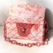 Summer Small Pink Purse With Printed, Stitching and Crocheted Parts