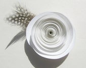 White Paper Flowers and Feathers  by Kiwi Tini Creations