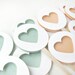 Peach and Mint Heart Cupcake Toppers. Set of 12 by Kiwi Tini Creations