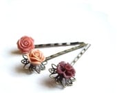Hair pins, Flower Hair pins, Hairpins, Set of 3