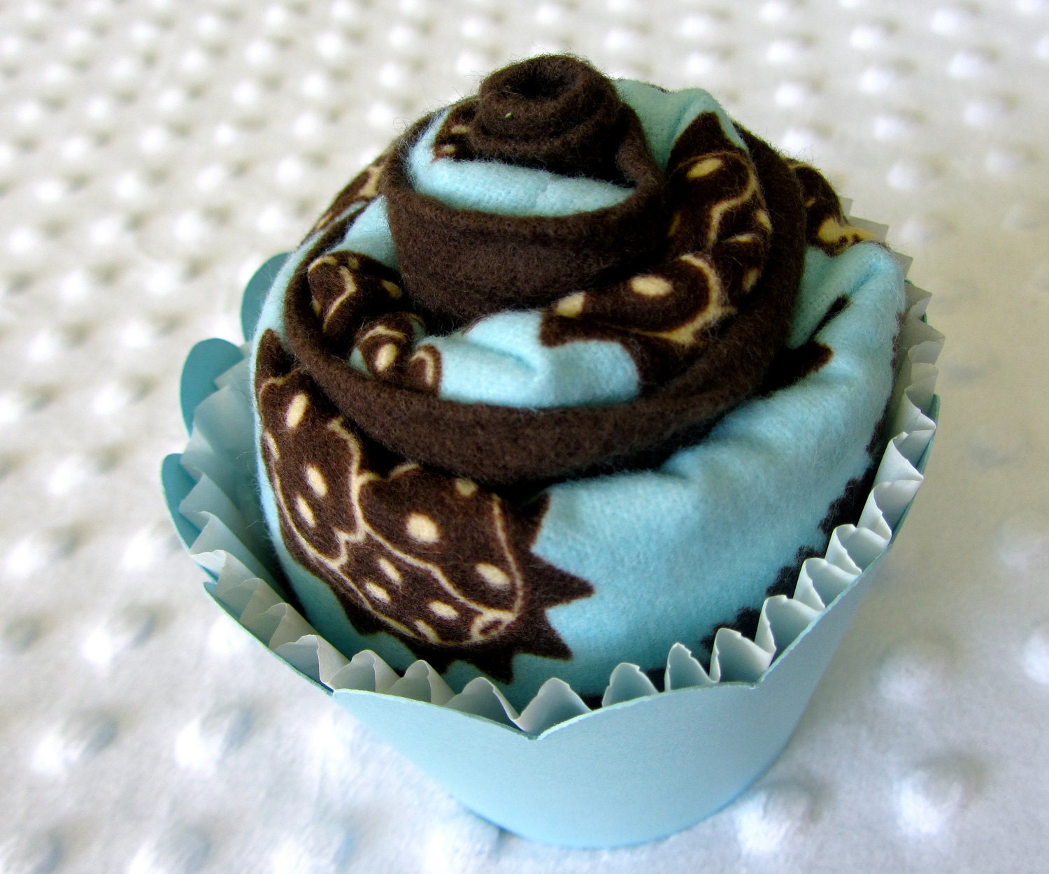 Burp Cloth Cupcake Baby Boy Blue Jungle Animals