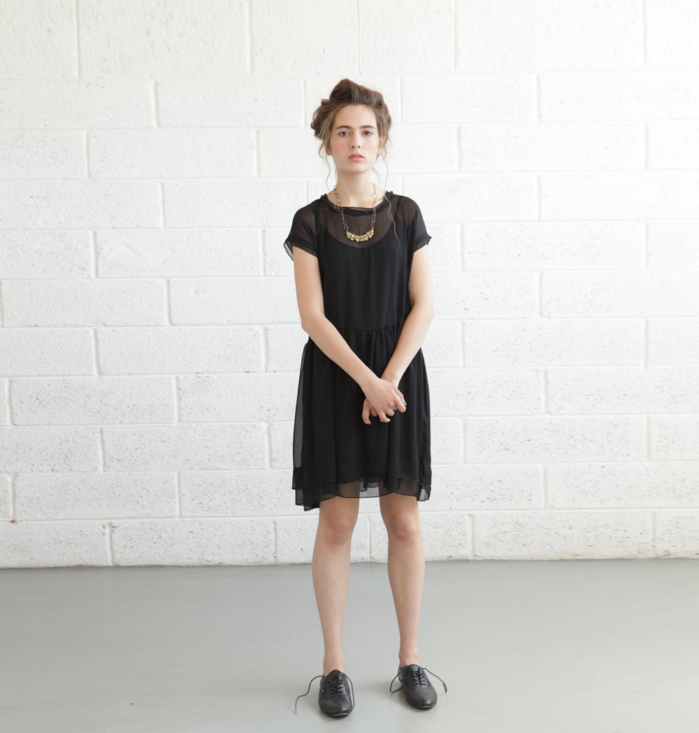 Sheer Cocktail Dress - Black