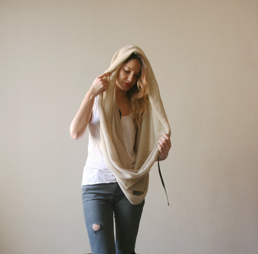 Chanky Scarf Beige-Cream, Loop Scarf Spring Fashion