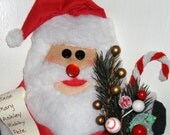 Traditional Santa Art Doll - Wall Hanging - Tuck - Shelf Sitter for your Mantel, Hutch or Bookshelf
