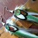 Long Feather Earrings - Shades Of Green - boho hippy feather earings