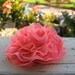 Medium pink coral ruffled flower: accessory, hair clip, brooch pin, gift topper, holiday