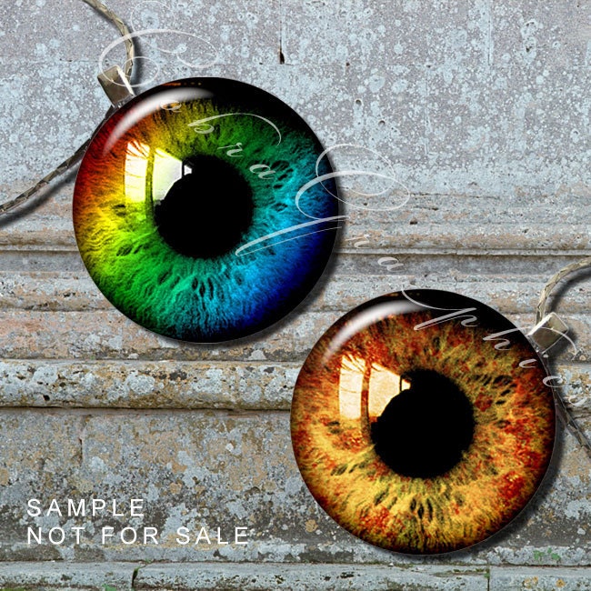 Rainbow Eyes - Digital Collage Sheet CG-361 -1 inch (or smaller) circles for Scrapbooking, Resin, Glass Pendants, Bottle Caps