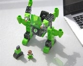 SALE 4GB Green Lantern Flash Drive rocket USB memory for Mac or Pc laptop or desk computer recycled, electronic superhero upcycled toy