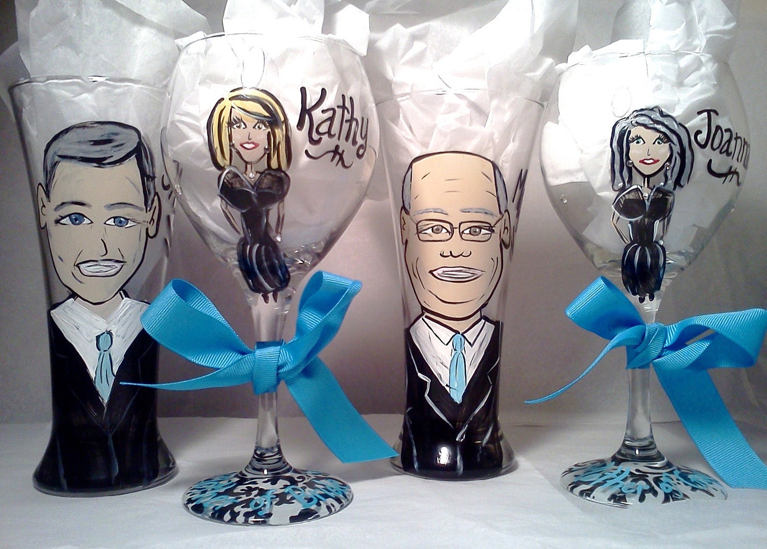 Bridesmaid Wine Glass - Personalized & Custom details for each girl