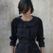 Gray wool jacket with flower belt