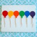 Felt Balloon Cupcake Flags, Rainbow Cupcake Toppers, Set of 12