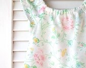Vintage Spring Floral Pillowcase Dress, Size 6-9 Months