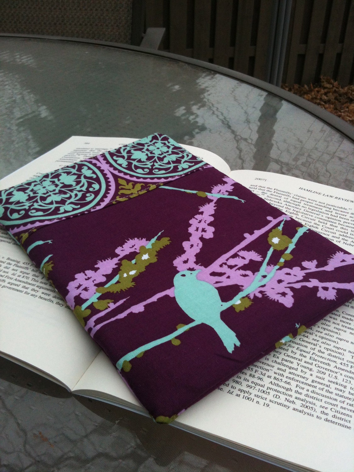 Purple and Teal Aviary 2 Bird eReader or iPad Mini Case