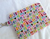 Little Pink Owls Small Zippered Pouch