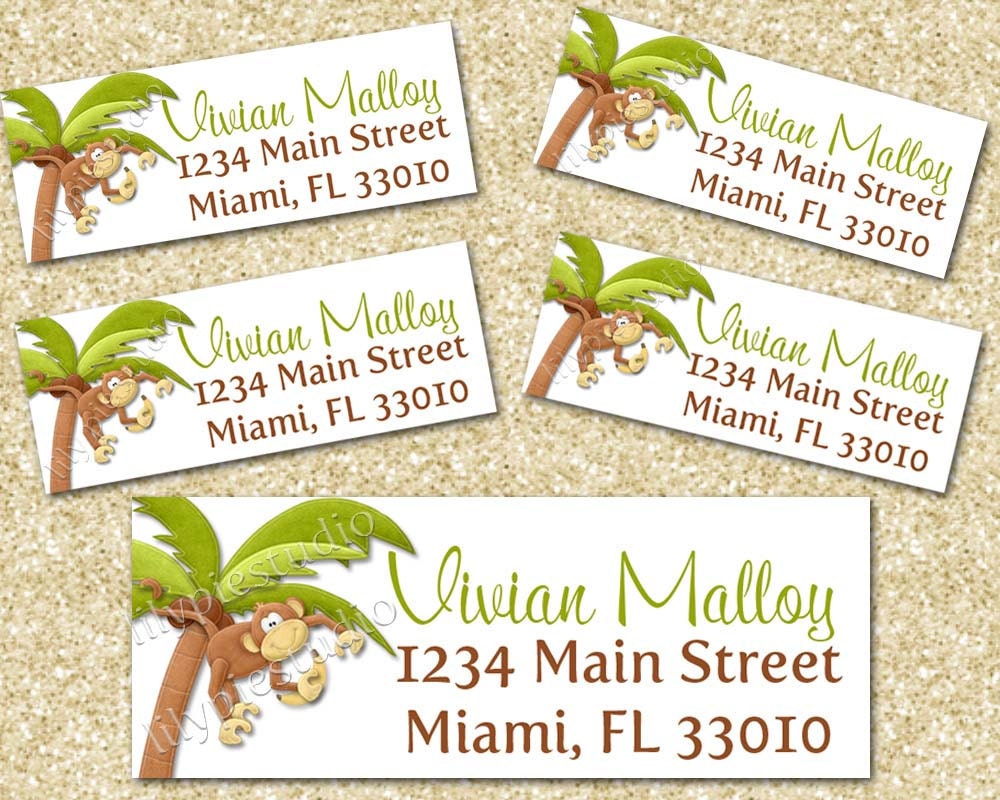 Jungle Safari Zoo Return Address Labels (printable PDF file) Il_570xn