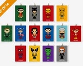 Cute superhero 5x7 art prints set of 14