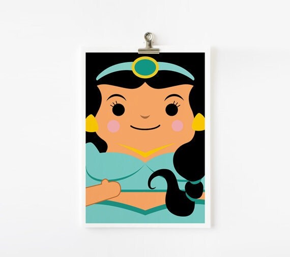 Princess art print 5 x 7 Set of 6