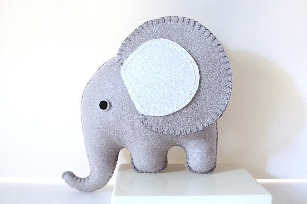 Grey Felt Elephant PDF Pattern