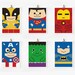 Super hero art print 5 x 7 set of 6