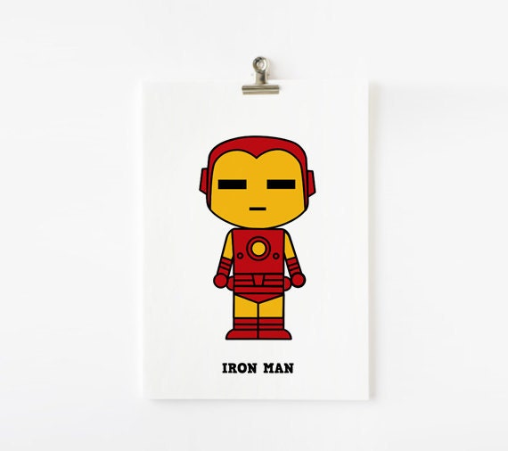 The cute Avengers Art Print 5 x 7 set of 4