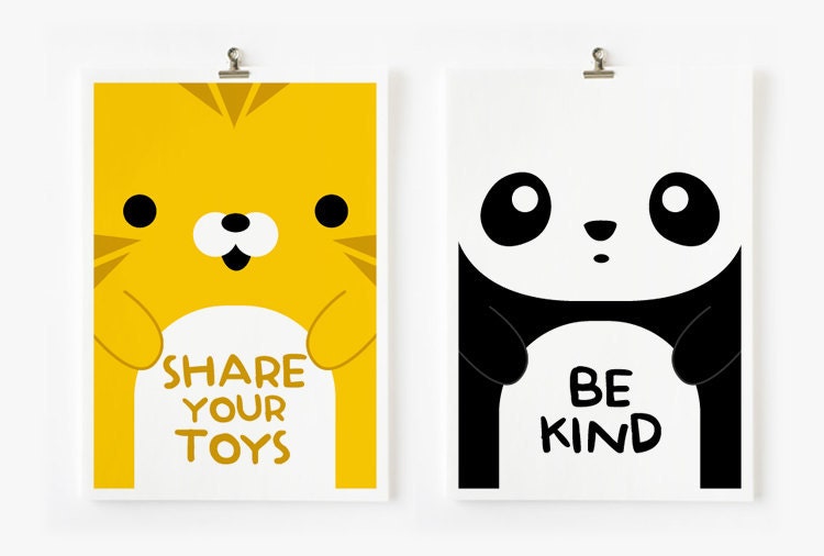 Children Decor Good Manners Flash Cards, Kids Wall Art set of 15 in 4 x 6 , Children's Art