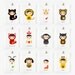 Positive inspiring words - animal matryoshka flashcards set of 12