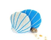 Sea shell decorative pillows set, ocean home decor, sofa pillows, crochet sea shell cushions, stuffed