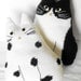 Cute crochet toy pillows set "Cat Pals" - crochet cushions, pillows - Black & White - Stuffed