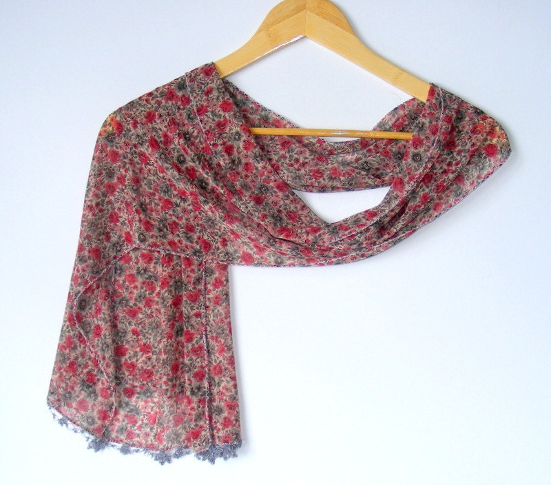women chiffon scarves, floral,scarf, for woman, fashion accessory, gifts, for her