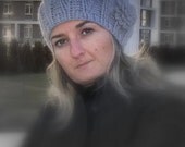 Knitted gray hat, women accessories, crochet hat, beanie, cap, warm, best mohair yarn, wool ,gift ,for her, hat trends