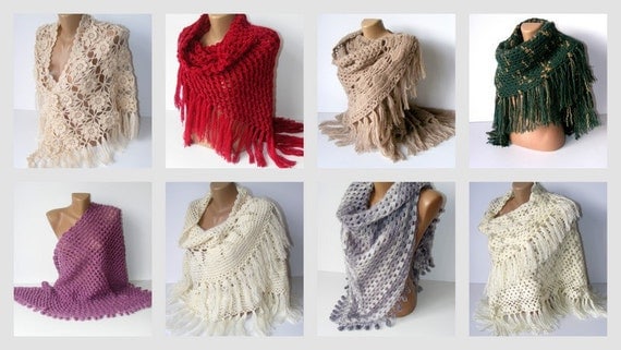 Hand chrocheted shawl, women crochet shawl, wrap, stole, spring winter trends,for her