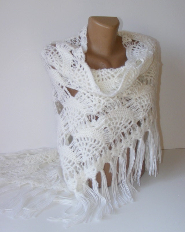 wedding shawl, women fashion accessory, white ,gift ideas, hand crocheted, 2013 women trends, warm ,for her