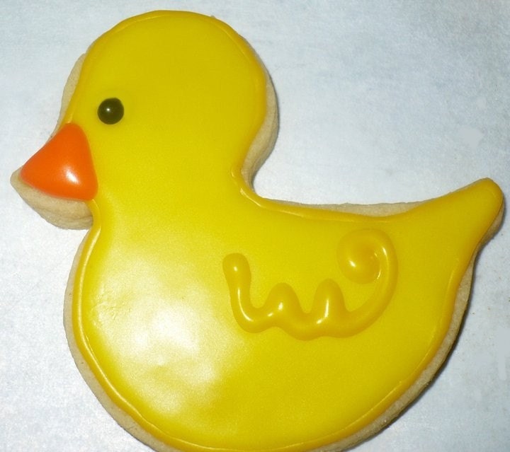 2 dozen yellow Duckie cutout cookies