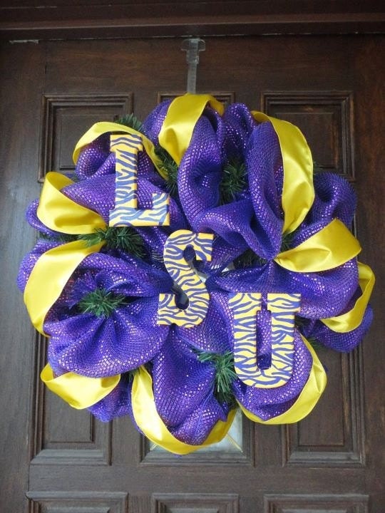 LSU Deco Mesh Wreath