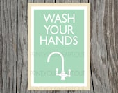 Printable Wash Your Hands Bathroom or Kitchen Artwork Il_170x135