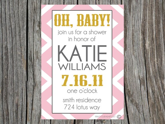 Printable Baby Shower Invitations Chevron Zig Zag Modern Il_570xn