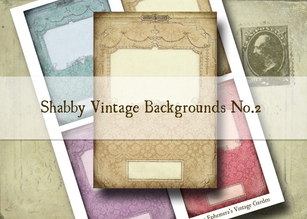 Shabby Chic Vintage Backgrounds No.2 - Digital Collage Sheet