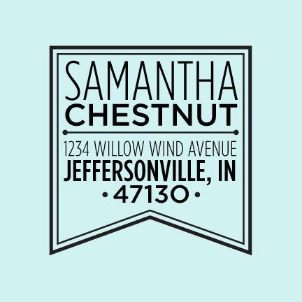 personalized custom wood handle address stamp - Banner design