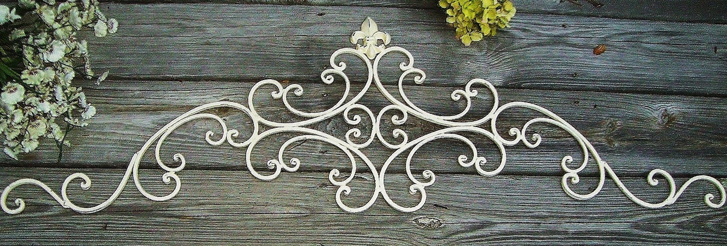 Large Antique White Distressed Wall Scroll-42"