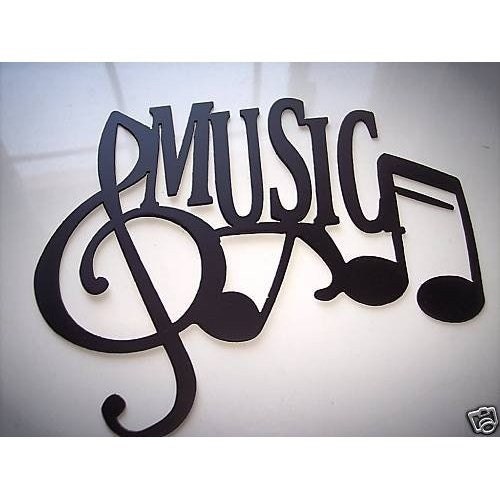 Music Word With Notes Metal Wall art Music / Home Decor