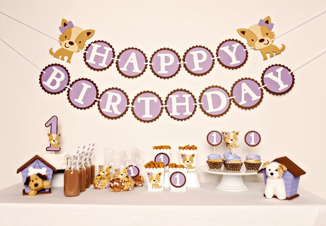 Pretty Puppy Party 1st Birthday Party Package Il_570xn